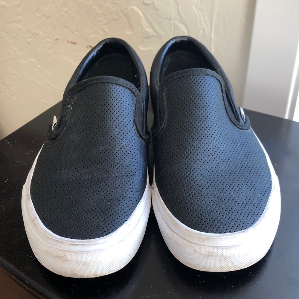 Vans off the wall black slip on shoes size 7
